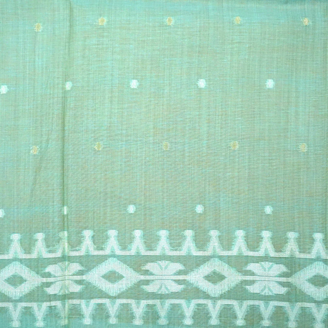 Monisha Tussar Soft sea green shade with a matte tussar silk texture
