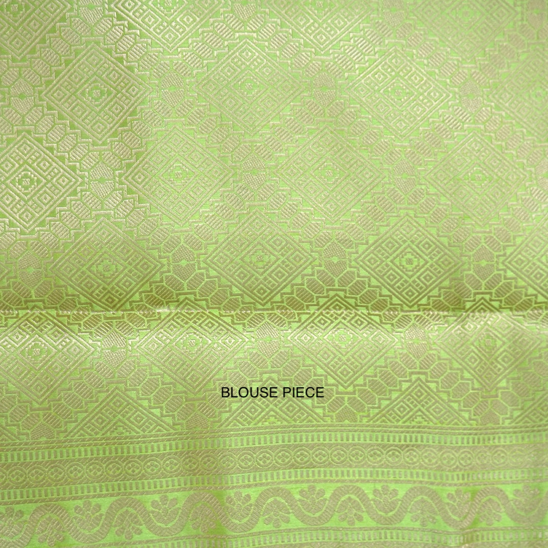Chandhrika in Fresh Leaf Green Base with floral works