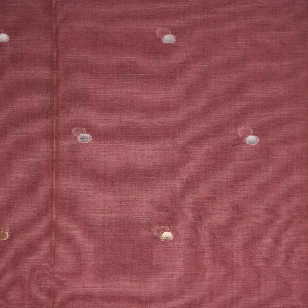 Monisha Tussar Warm terracotta rose shade with a matte tussar silk texture