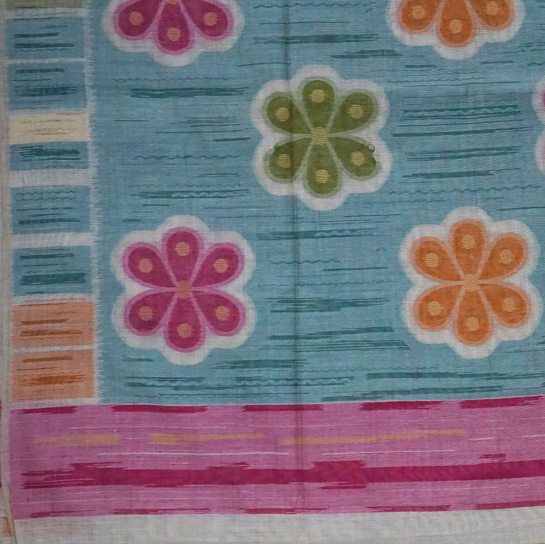 Navarangi Tussar in soothing sky blue shade with a soft, textured finish