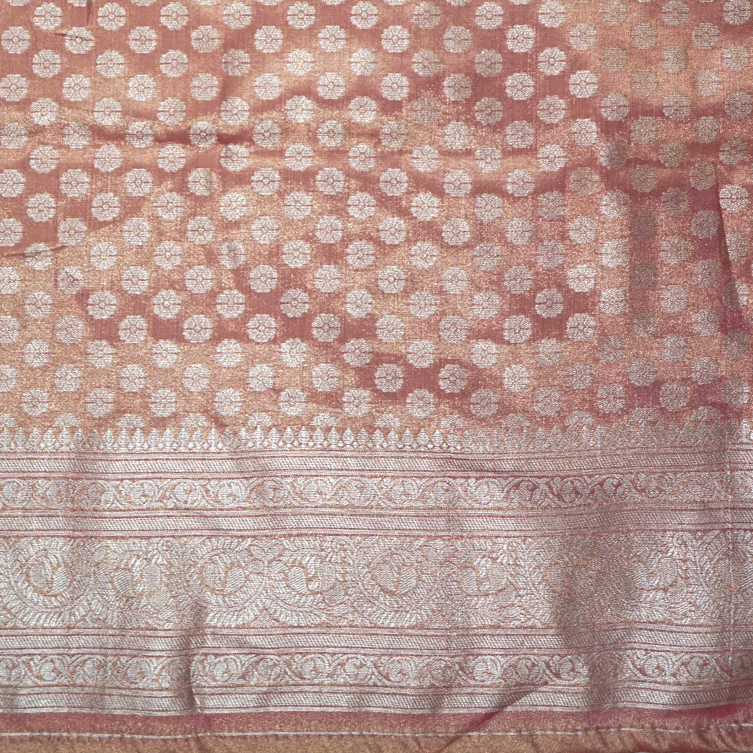 Mayuri Drape in Radiant golden Pink shade with a rich, lustrous silk finish