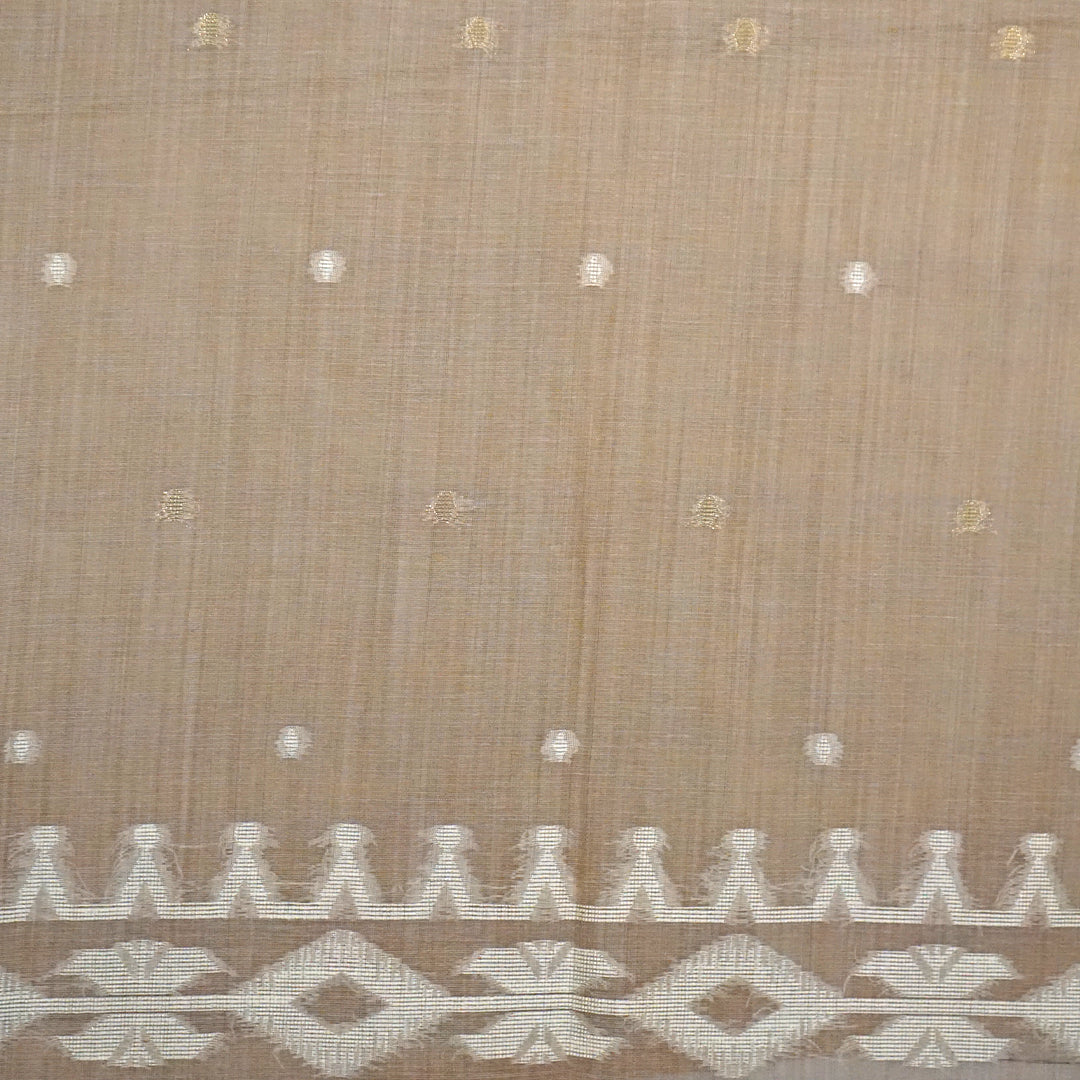 Monisha Tussar Muted taupe grey shade with a soft tussar silk texture