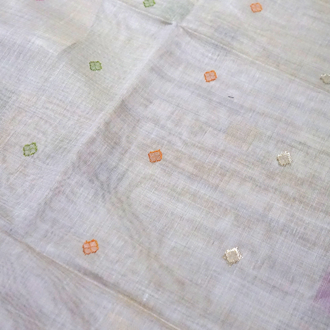 Navarangi Tussar in soft greyish lavender shade with a subtle matte finish