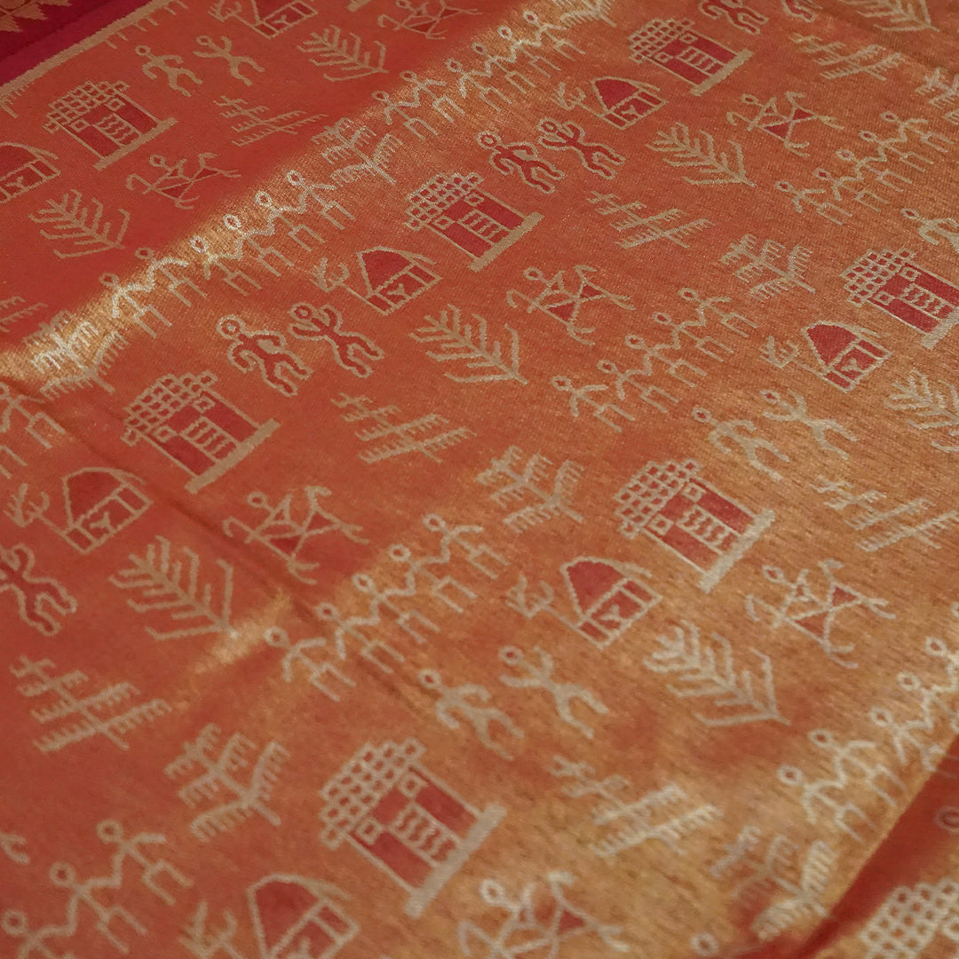 Maroon Stravi Silk with Golden Zari