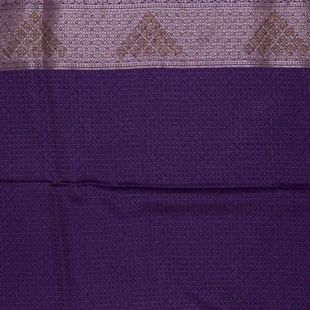Deep Purple Madhur Sangam Silk Saree with Gold Zari