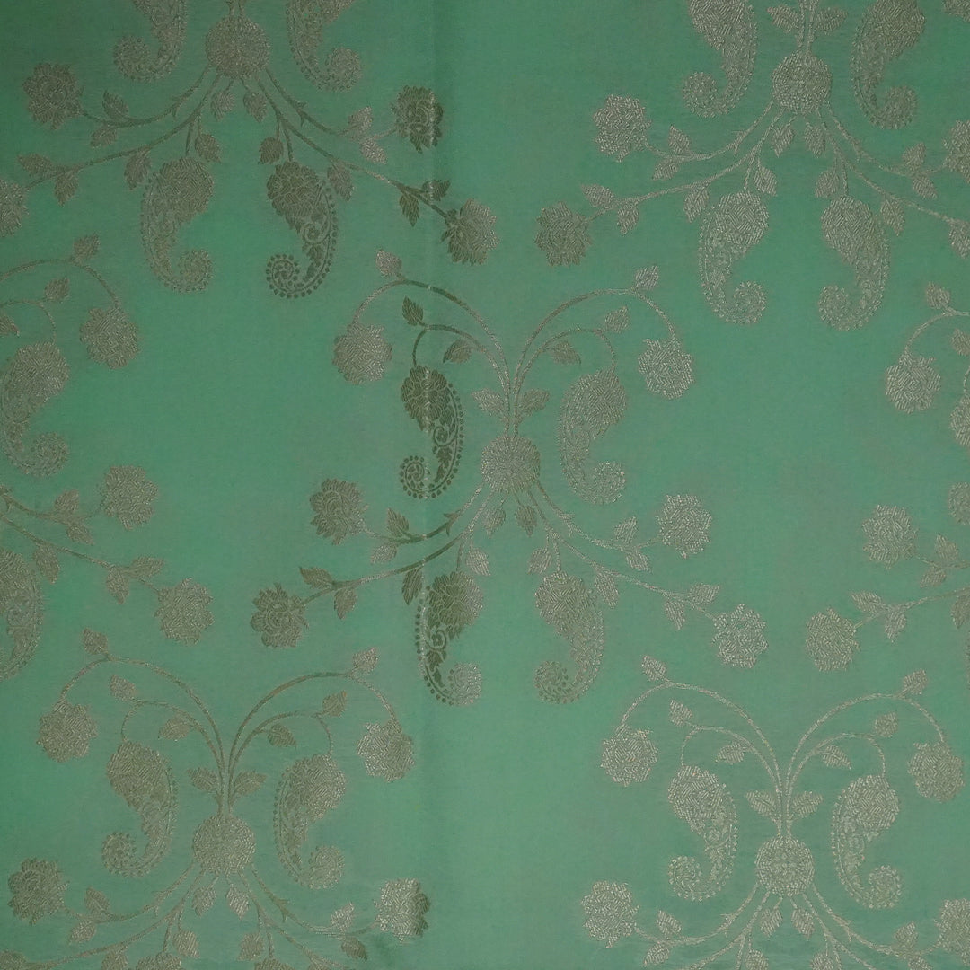 Mint Green Mahalakshmi Viscose saree with Golden Zari