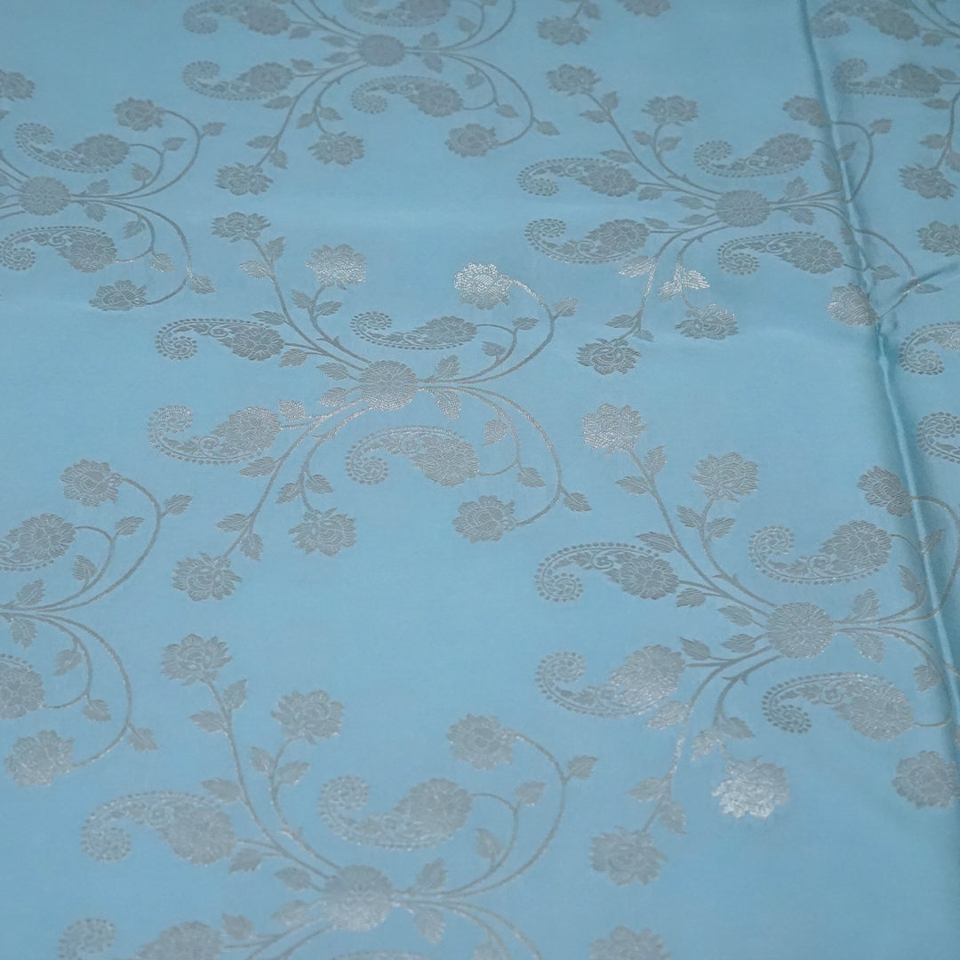 Sky Blue Mahalakshmi Viscose saree with Zari works