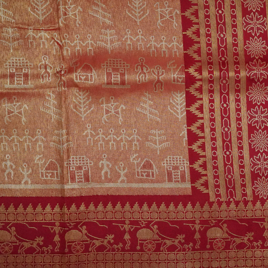 Maroon Stravi Silk with Golden Zari
