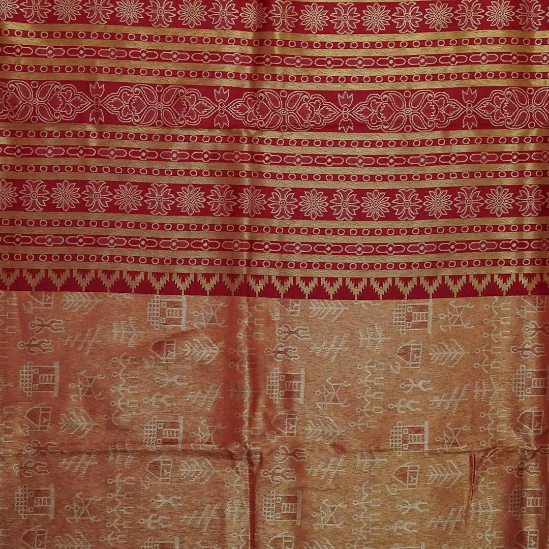 Maroon Stravi Silk with Golden Zari