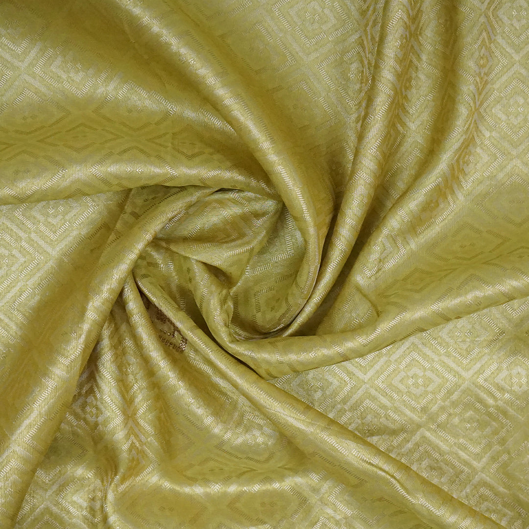 Pista Green Raj Virasat Silk Saree with Gold zari works