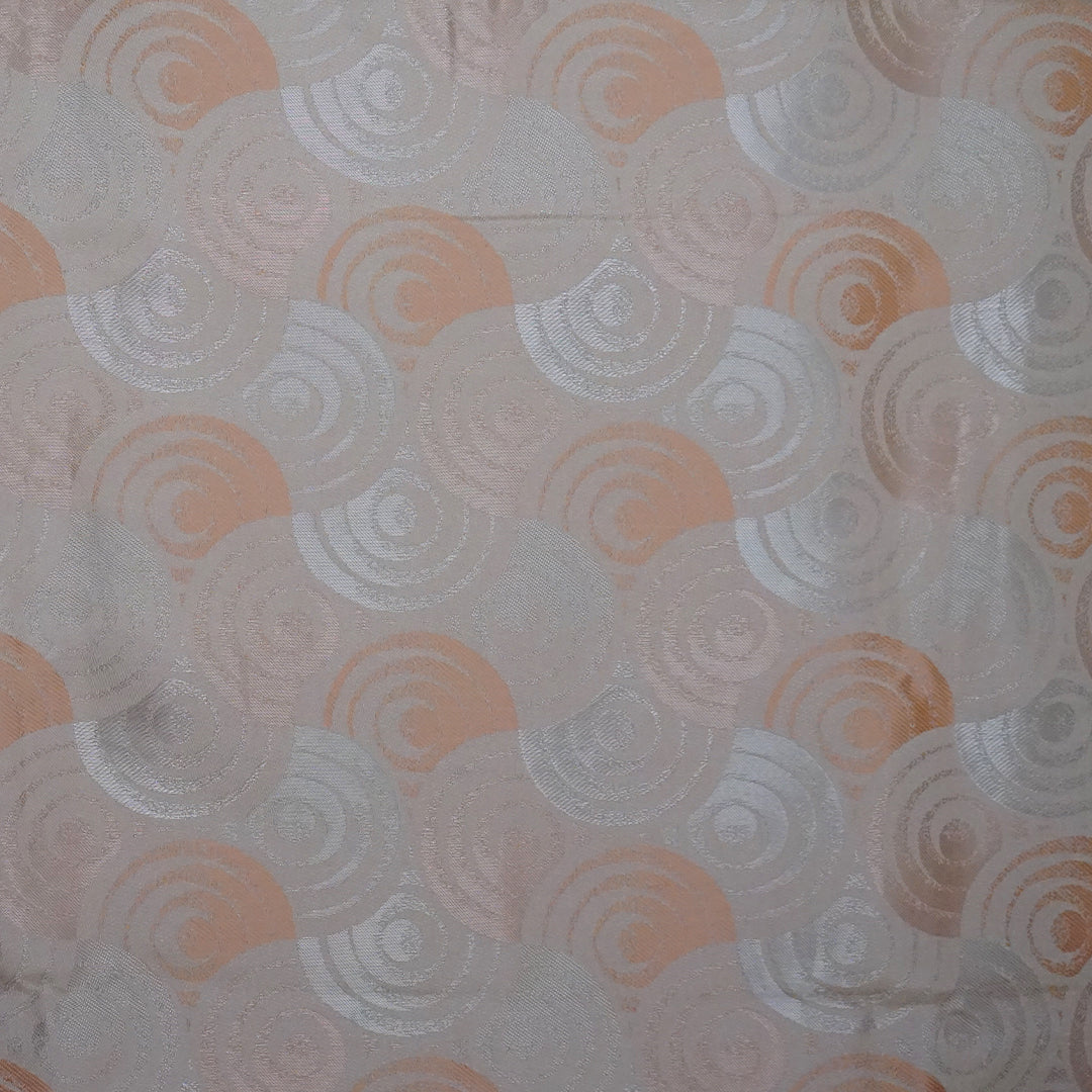 Peach - Beige Suhani Silk with Silver Zari and Pastel Peach motifs