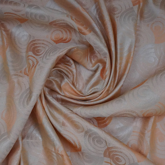 Peach - Beige Suhani Silk with Silver Zari and Pastel Peach motifs