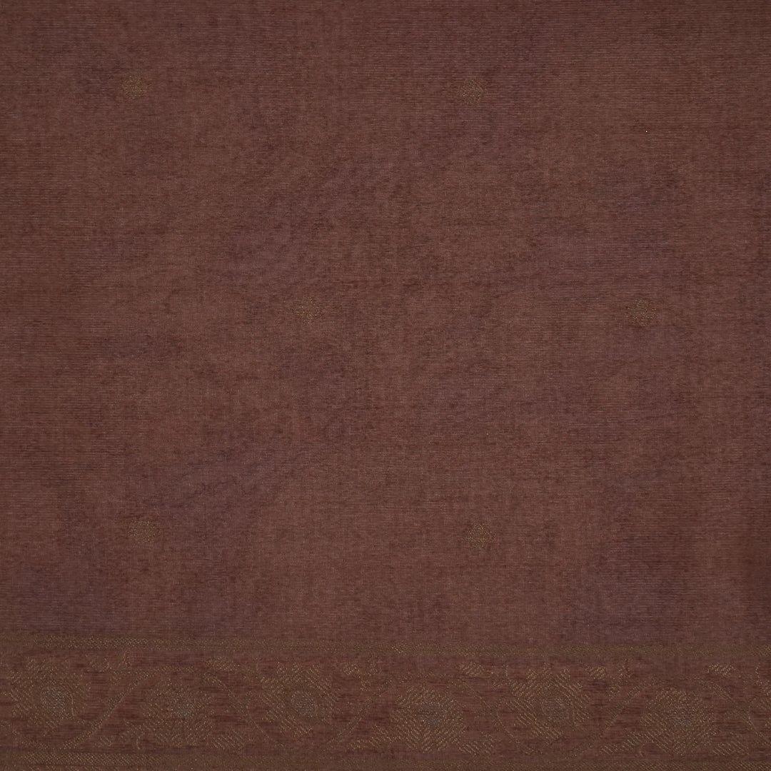 Aqua Blue Ambari Silk Tussar with Rust border