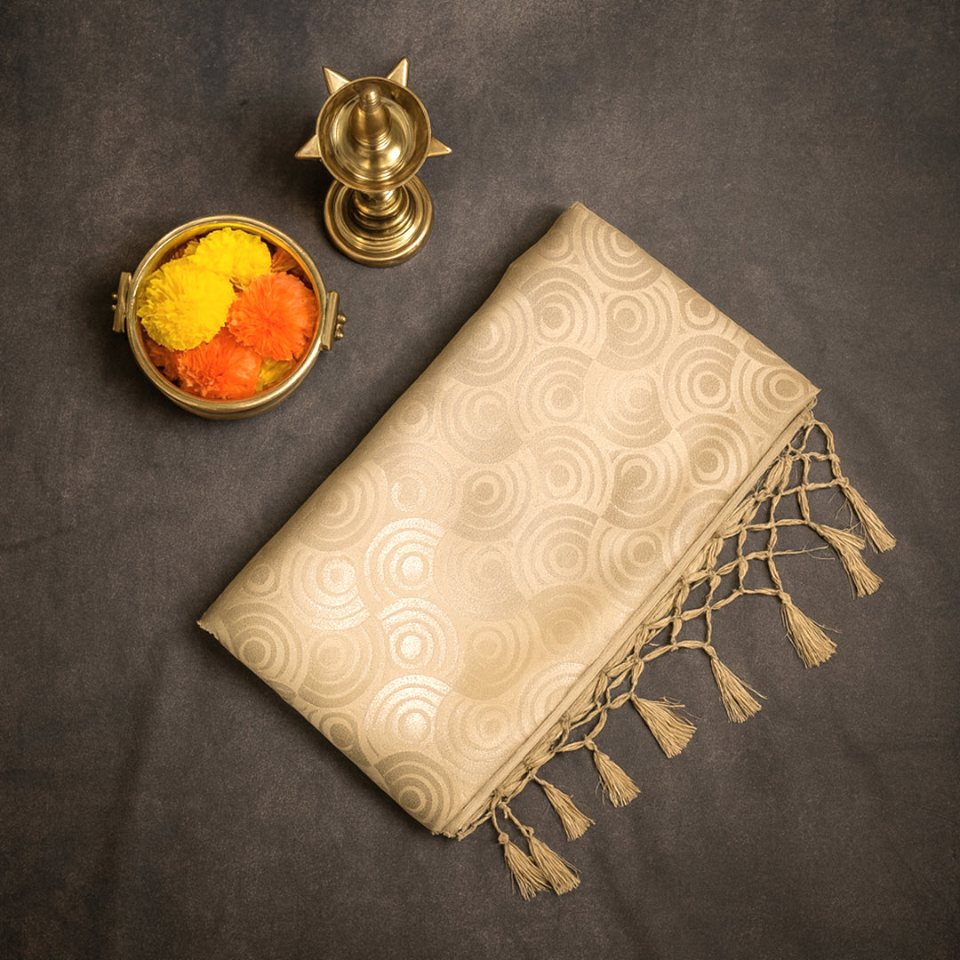 soft beige-gold shade Suhani Silk with a subtle sheen