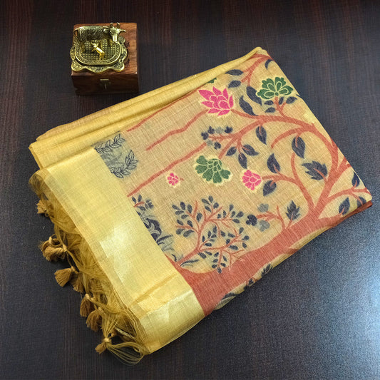 Varnica Tussar Warm golden beige shade with a matte, textured finish