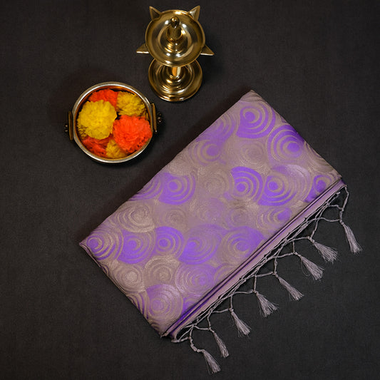 Lavender Suhani Silk saree with silver undertones