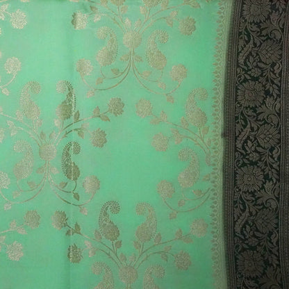 Mint Green Mahalakshmi Viscose with Golden Zari