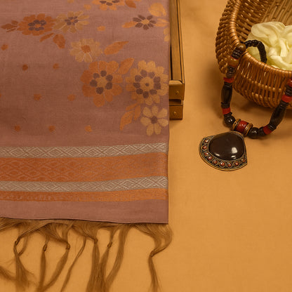 Mauve Palayam Silk Tussar with Olive Green border.