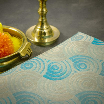 Aqua Blue Suhani Silk with silver undertones