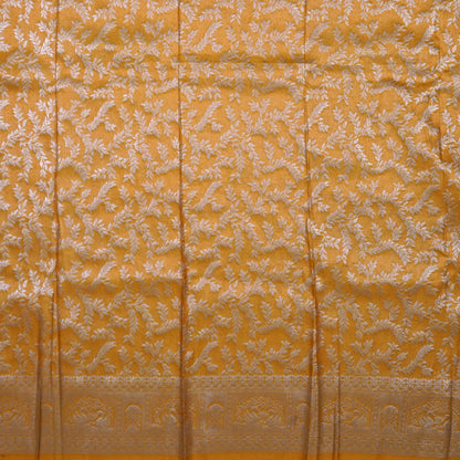 Thara Silk in Rich Mustard Yellow Base with Floral works