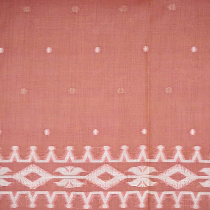 Monisha Tussar Warm terracotta rose shade with a matte tussar silk texture