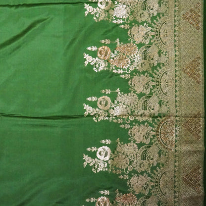 Pastel Green Madhur Sangam Silk saree with Gold - Silver Zari