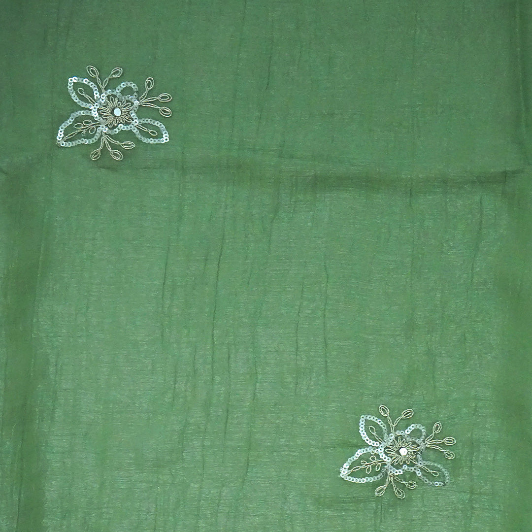 PASTEL WHISPERS - Sage green hue crafted from premium silk blend fabric