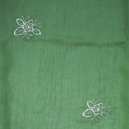 PASTEL WHISPERS - Sage green hue crafted from premium silk blend fabric