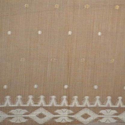 Monisha Tussar Muted taupe grey shade with a soft tussar silk texture