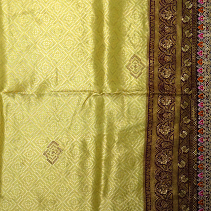 Pista Green Raj Virasat Silk Saree with Gold zari works