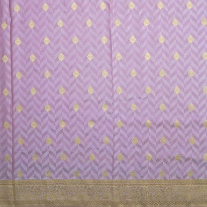 Vedika Silk saree in soft pastel pink shade with a luxurious golden zari weave.