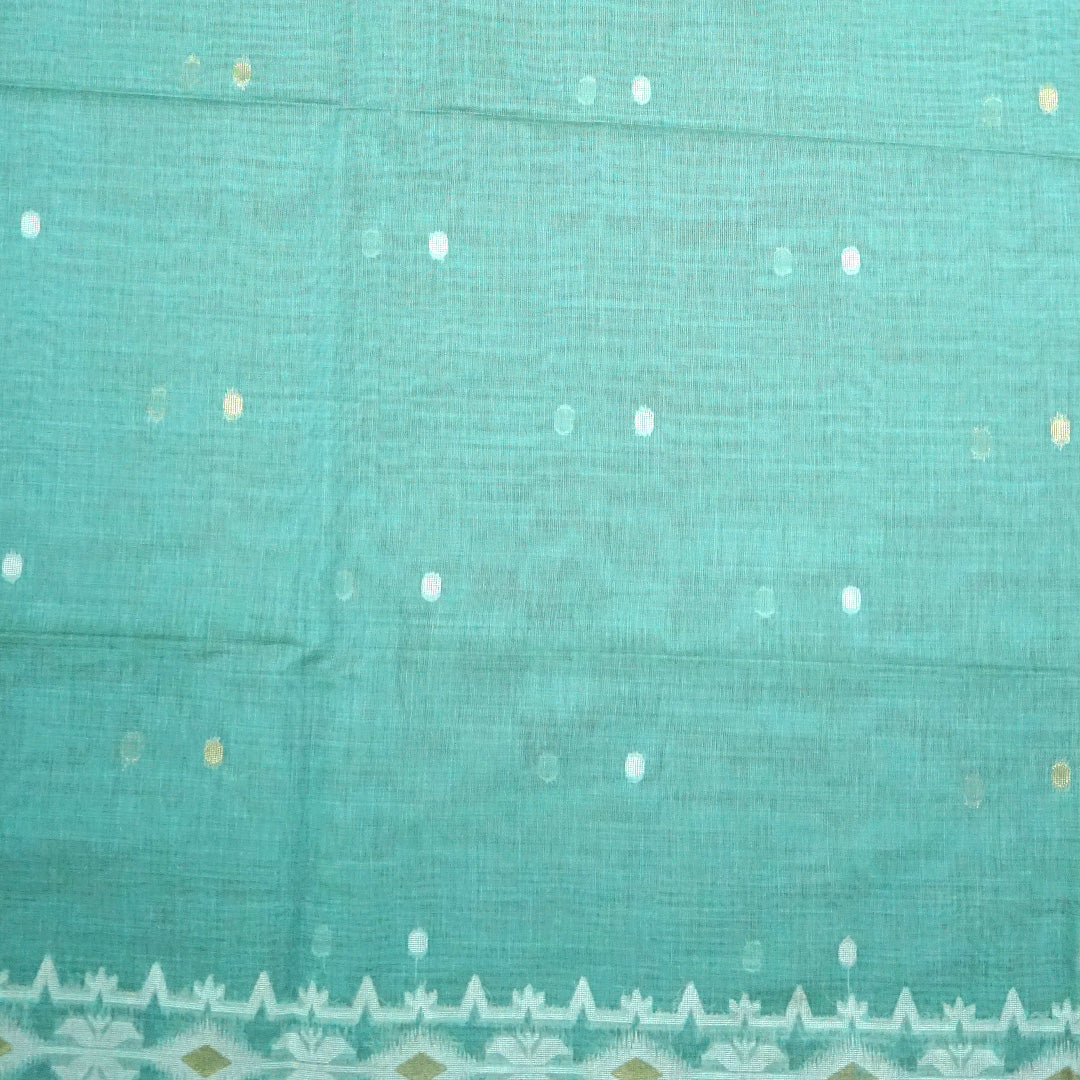 Monisha Tussar Soft sea green shade with a matte tussar silk texture
