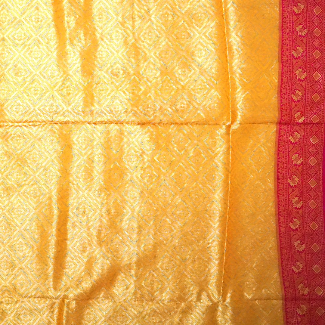 Royal magenta - Gold Raj Virasat silk saree with floral motifs and zari works
