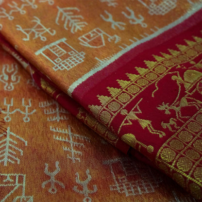 Maroon Stravi Silk with Golden Zari