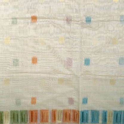 Navarangi Tussar in warm peach pink shade with a soft, textured finish