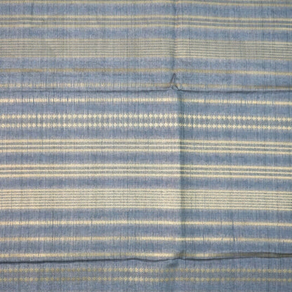 Subtle Grey Gokul Tussar with Red and Orange border.