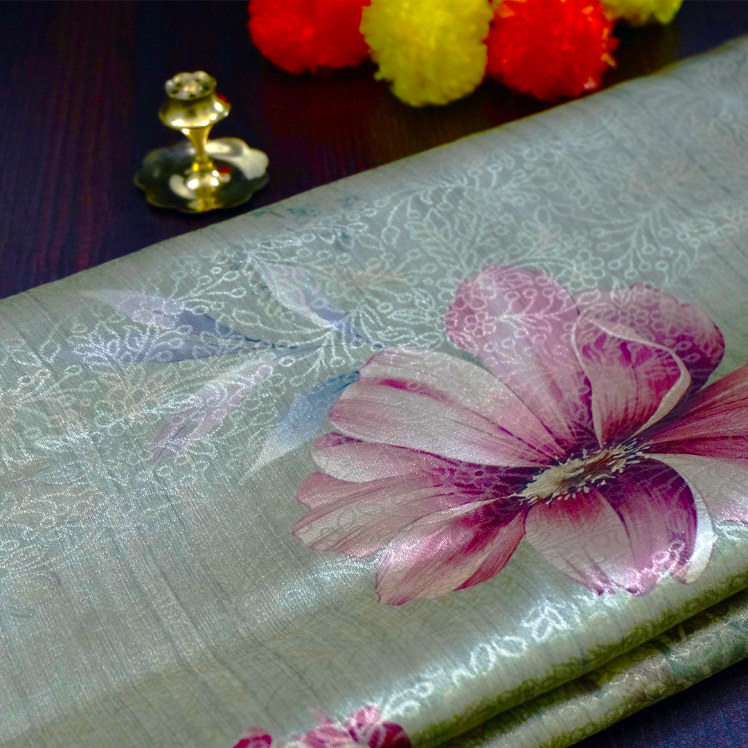 Silk Satin Light sage green or pale olive shade with a soft metallic sheen.