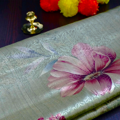 Silk Satin Light sage green or pale olive shade with a soft metallic sheen.