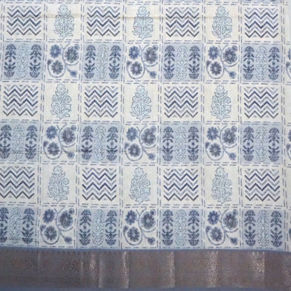 Vrishti Comfort in Soft Ivory with Grey Floral print