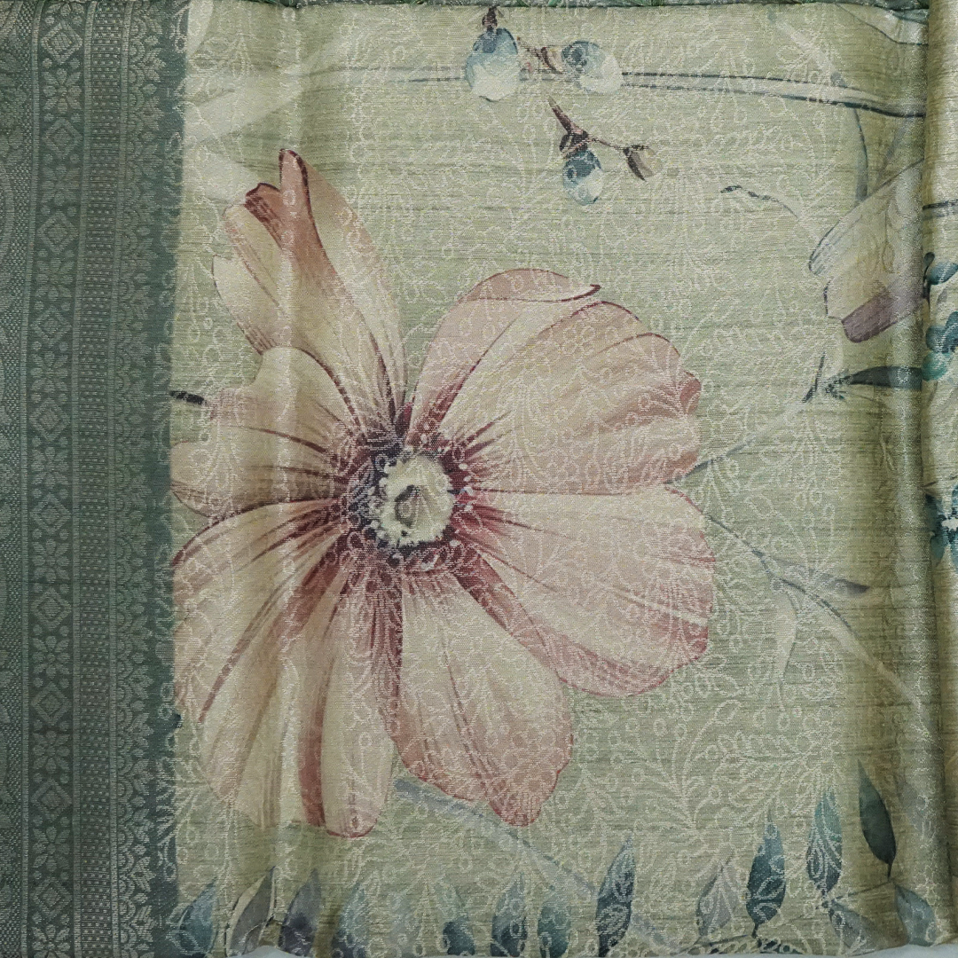 Silk Satin Light sage green or pale olive shade with a soft metallic sheen.