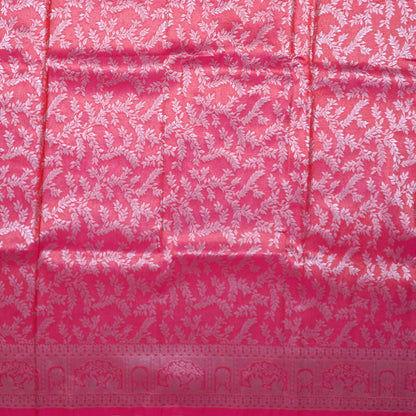 Thara Silk in Vibrant Magenta - Pink base with Floral works