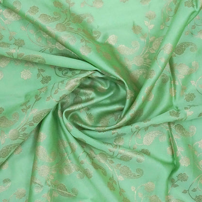 Mint Green Mahalakshmi Viscose with Golden Zari
