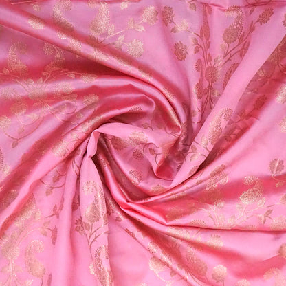 Soft Rose Mahalakshmi Viscose silk saree with Deep Maroon contrast