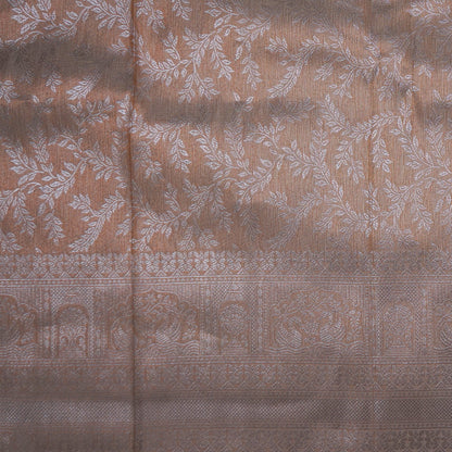 Thara Silk in Soft Champagne Beige Base with Floral works