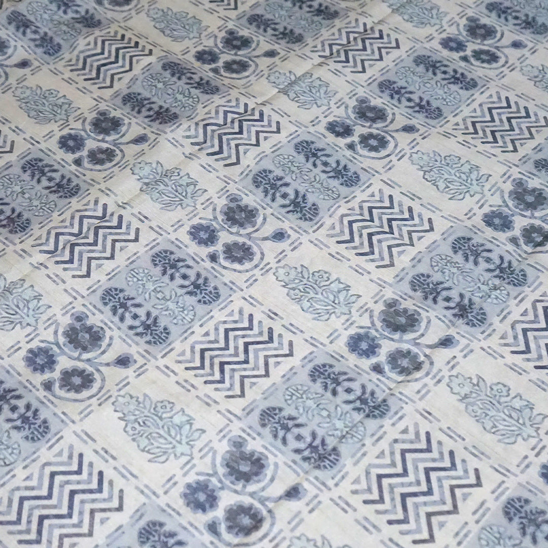 Vrishti Comfort in Soft Ivory with Grey Floral print