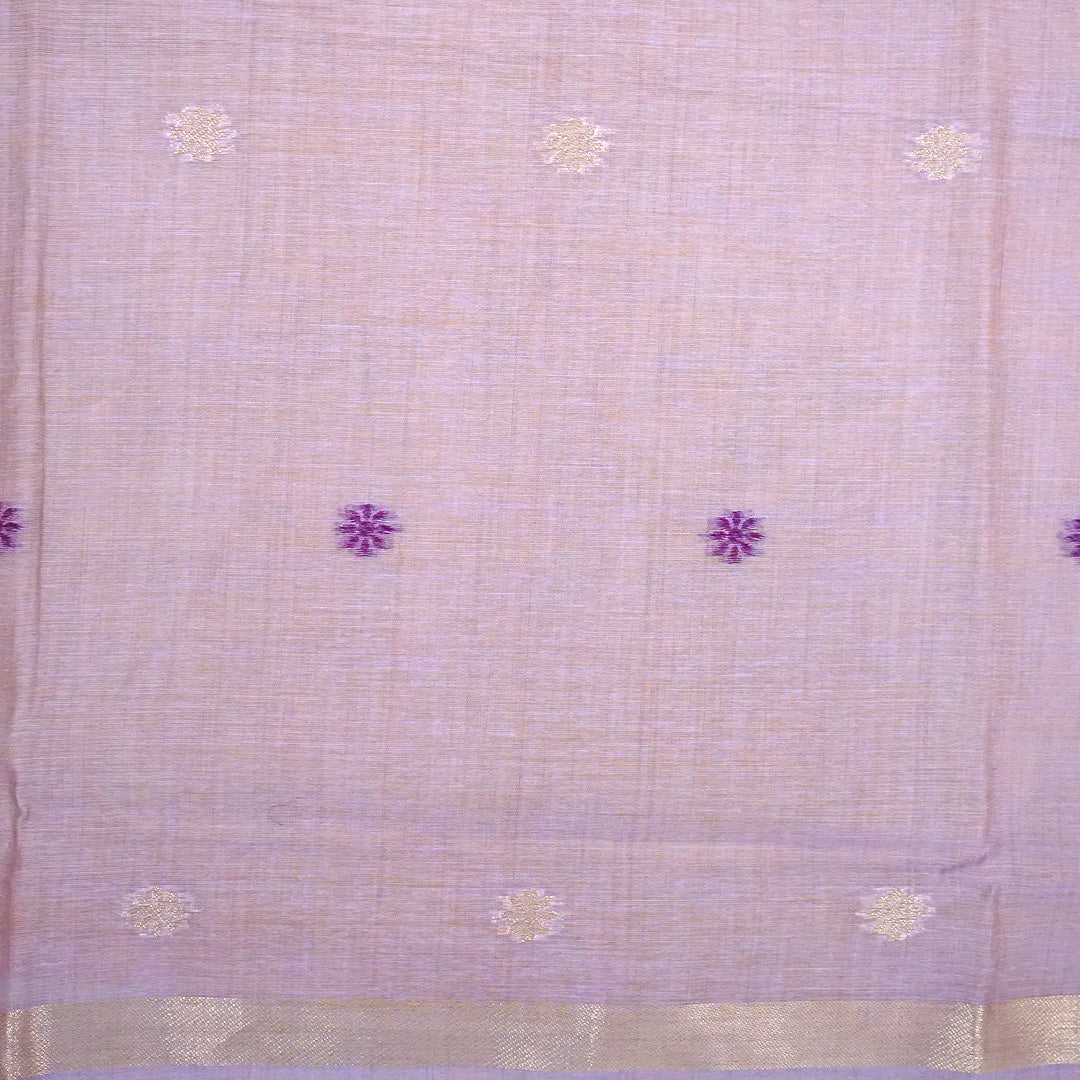 Resham Tussar Soft lavender purple shade with a subtle golden sheen