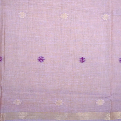 Resham Tussar Soft lavender purple shade with a subtle golden sheen