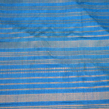 Teal Blue Gokul Tussar with pink and purple border