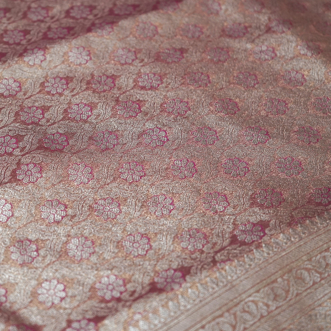 Mayuri Drape in Radiant golden Pink shade with a rich, lustrous silk finish