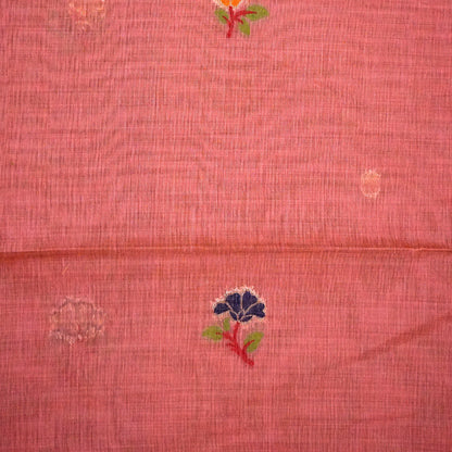 Varnica Tussar Soft peach pink shade with a subtle golden undertone